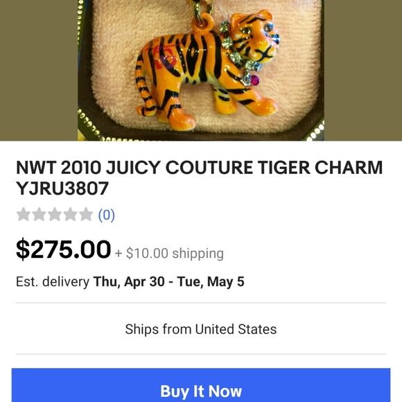 JUICY COUTURE TIGER CHARM!!!🐯🐯🐯🐾🐾🐾 - Picture 7 of 14